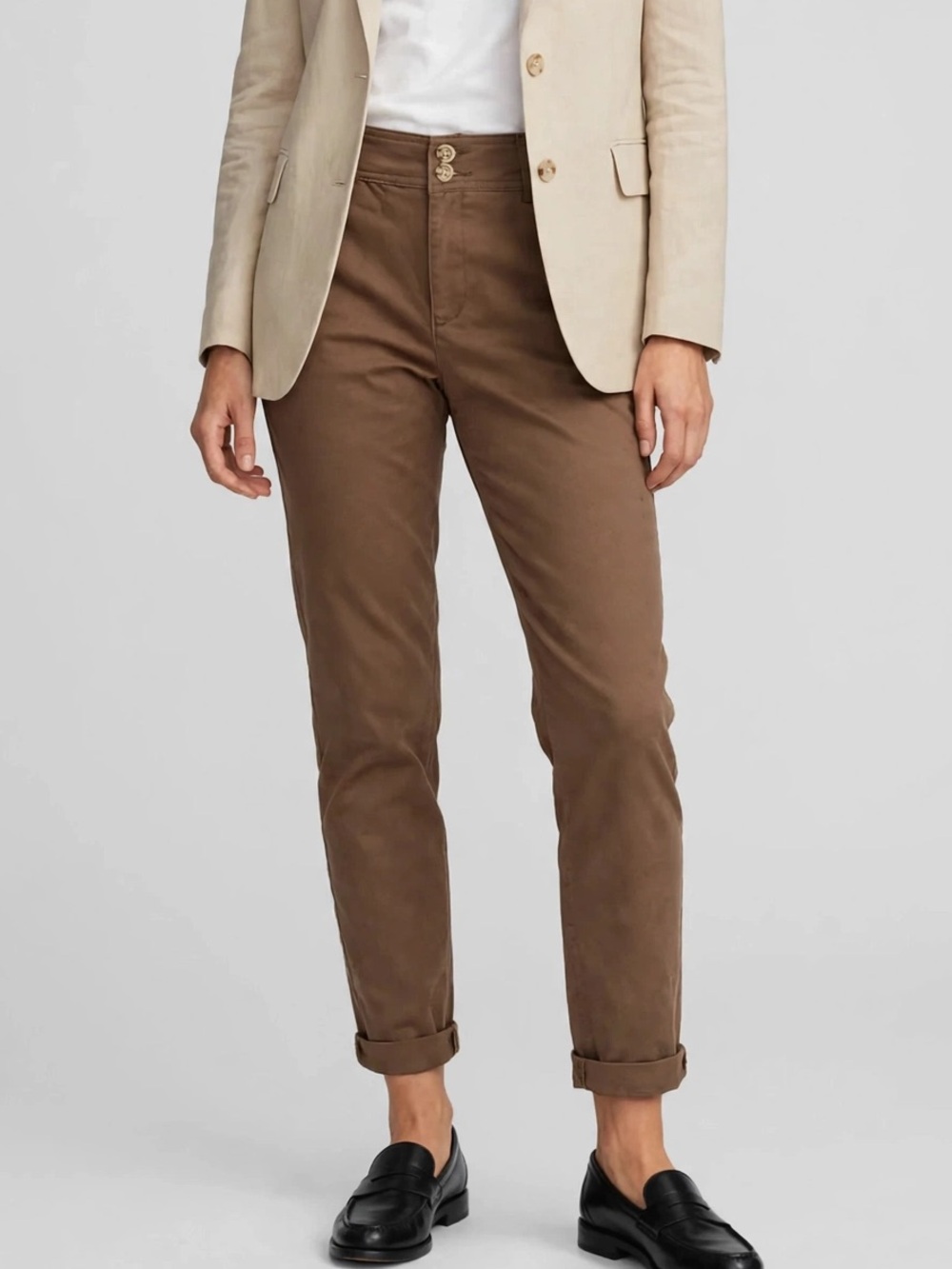 Dictionary Eva High Rise Straight Leg Chino Pants Brown Workwear Size 4 NWT